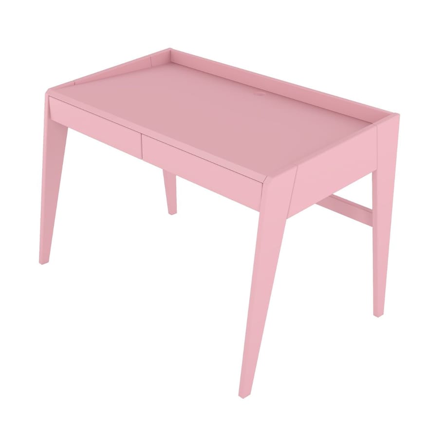 Drewniane bukowe biurko / toaletka z szufladami Visby LISA / kolor pudrowy róż