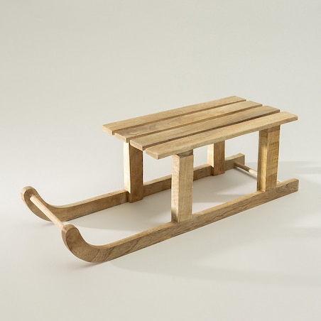 Dekoracyjne sanki Luge I 60x20x19 cm boże narodzenie, święta, świąteczne, beżowy-brązowy-naturalny, 60x20x19 cm