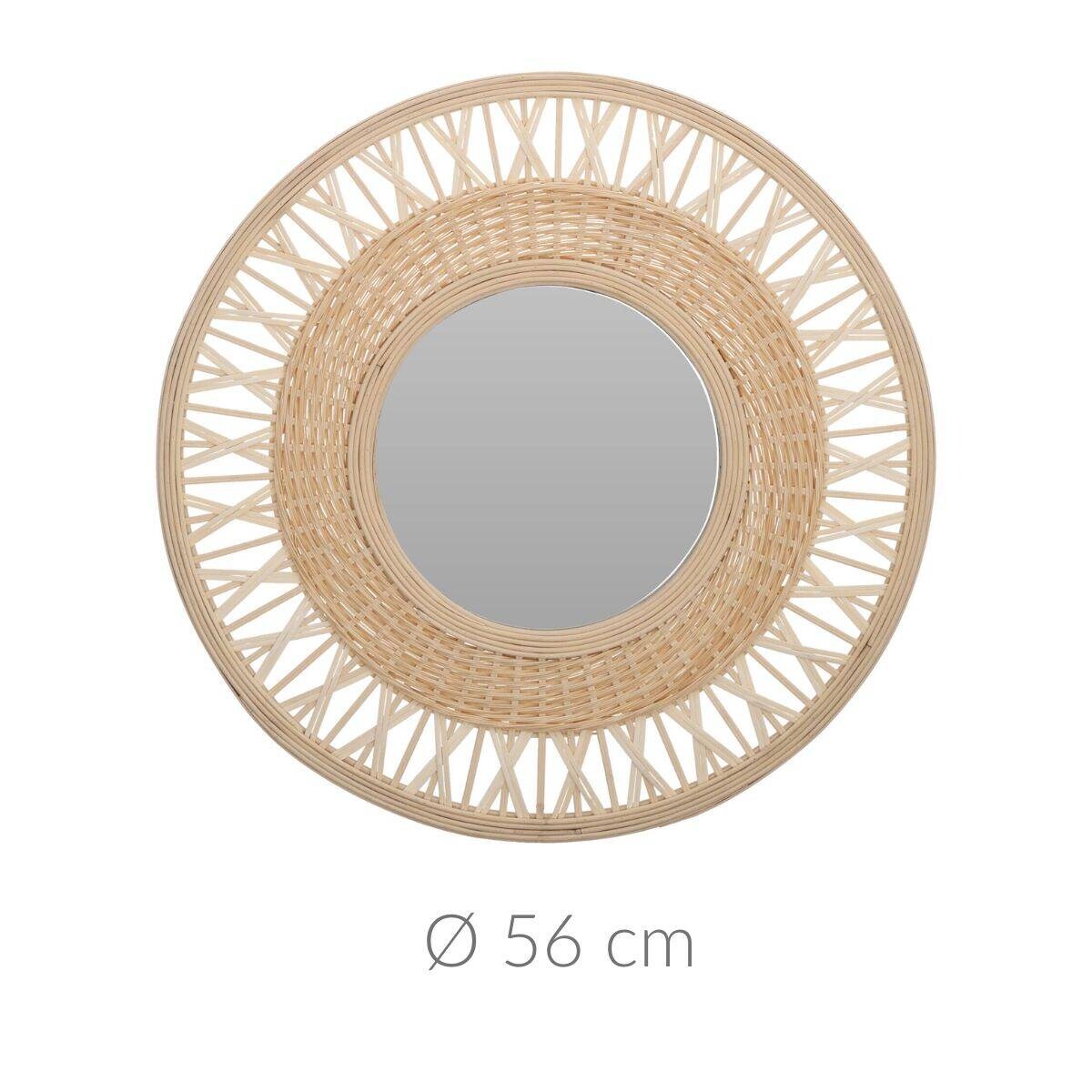 Lustro okrągłe, rama z bambusowej plecionki, Ø 56 cm