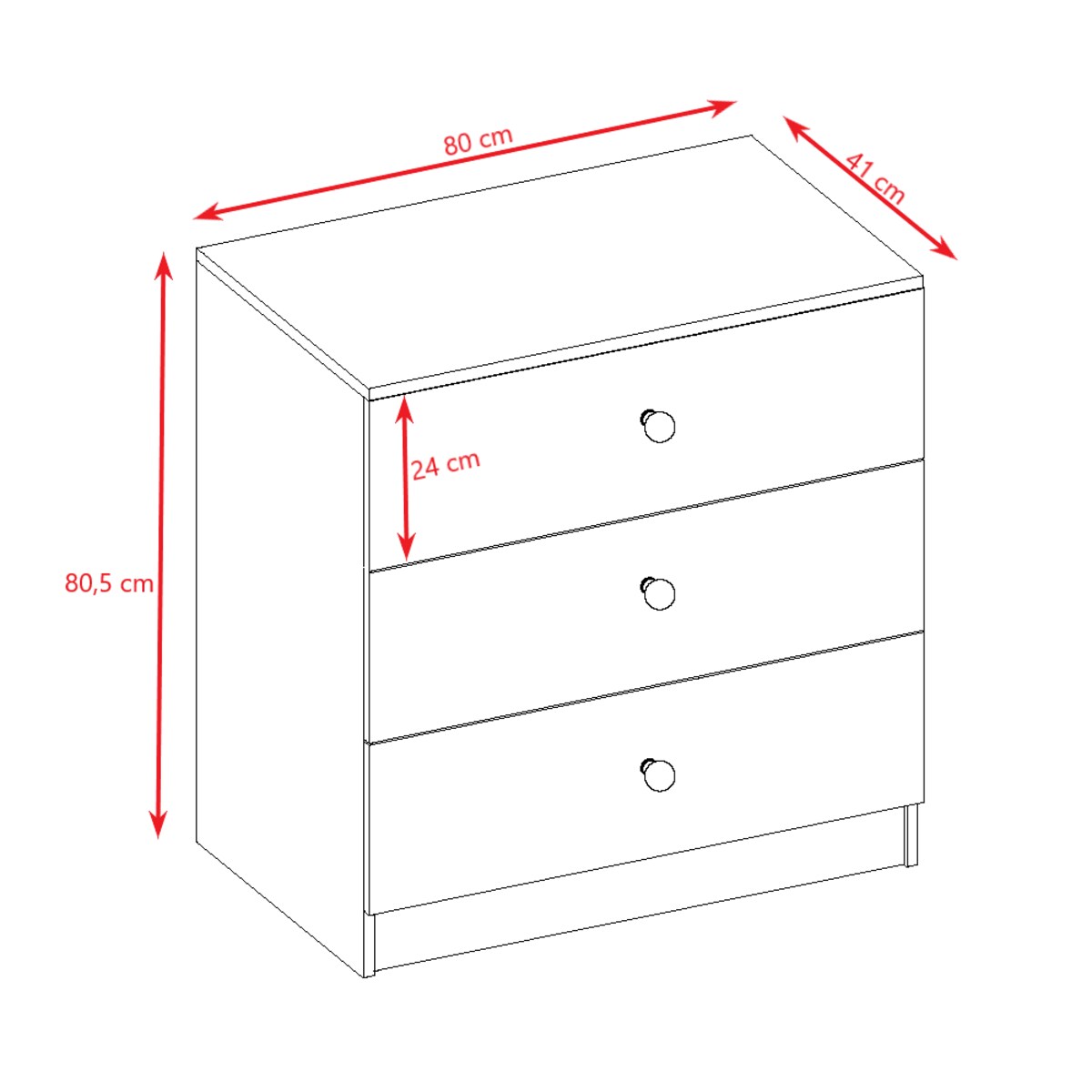 Komoda babydreams biała bez wzoru