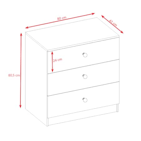 Komoda babydreams biała bez wzoru