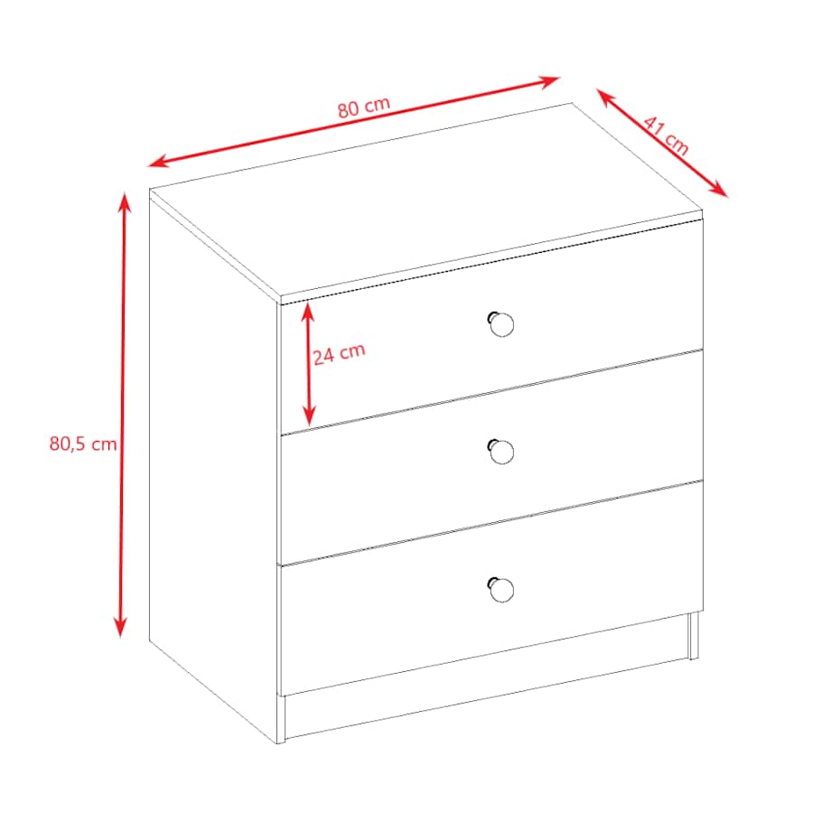 Komoda babydreams biała bez wzoru