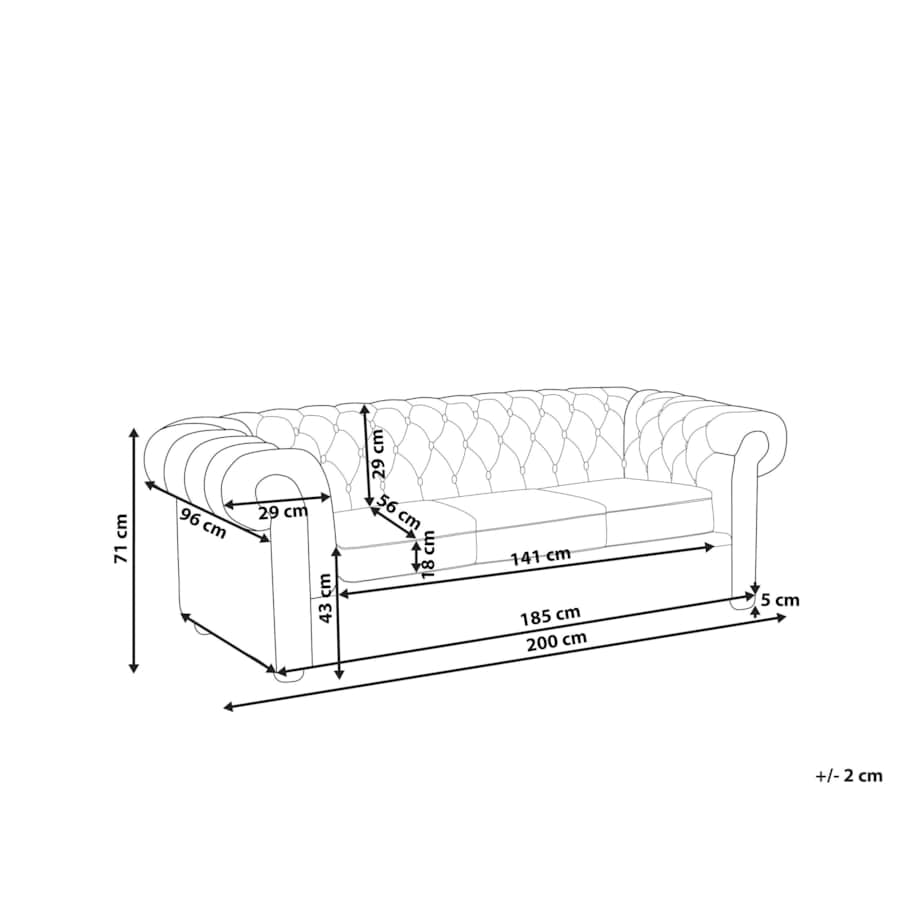 Sofa 3-osobowa patchworkowa żółta CHESTERFIELD