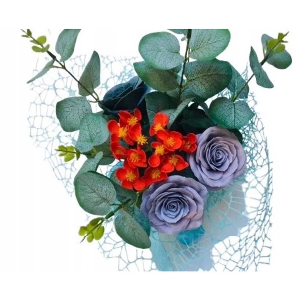 hortensja KWIATY Z MYDŁA drobne kwiatuszki CZERWONE mydlane na bukiet box 1