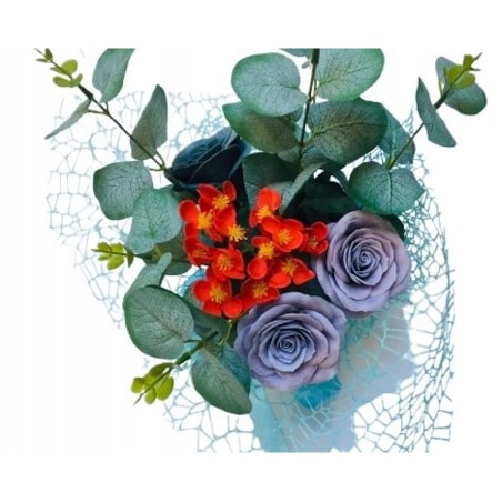 hortensja KWIATY Z MYDŁA drobne kwiatuszki CZERWONE mydlane na bukiet box 1