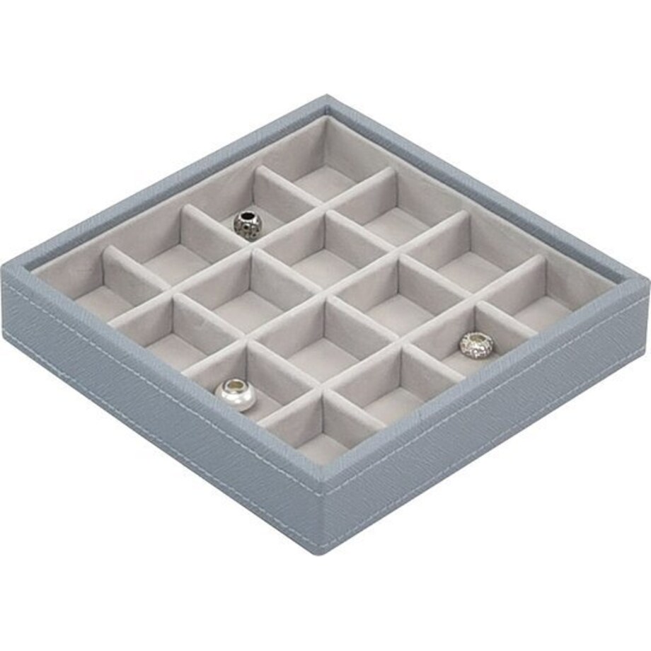 Szkatułka na charmsy Stackers 16 komorowa niebieskoszara