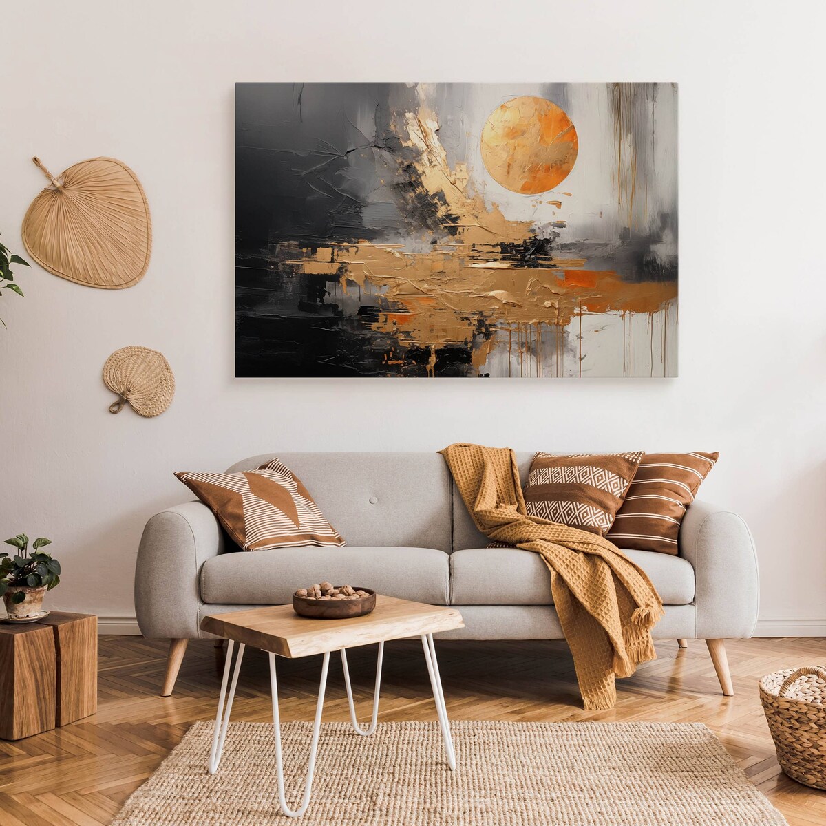 Obraz Canvas Do Salonu Sypialni Abstrakcyjny Wzór Złoto Styl Glamour 70x50cm