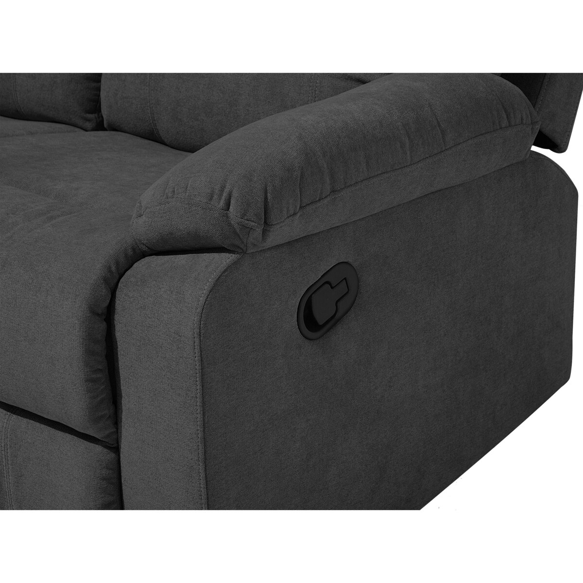 Sofa z manualną funkcją relaksu 3-osobowa szara BERGEN