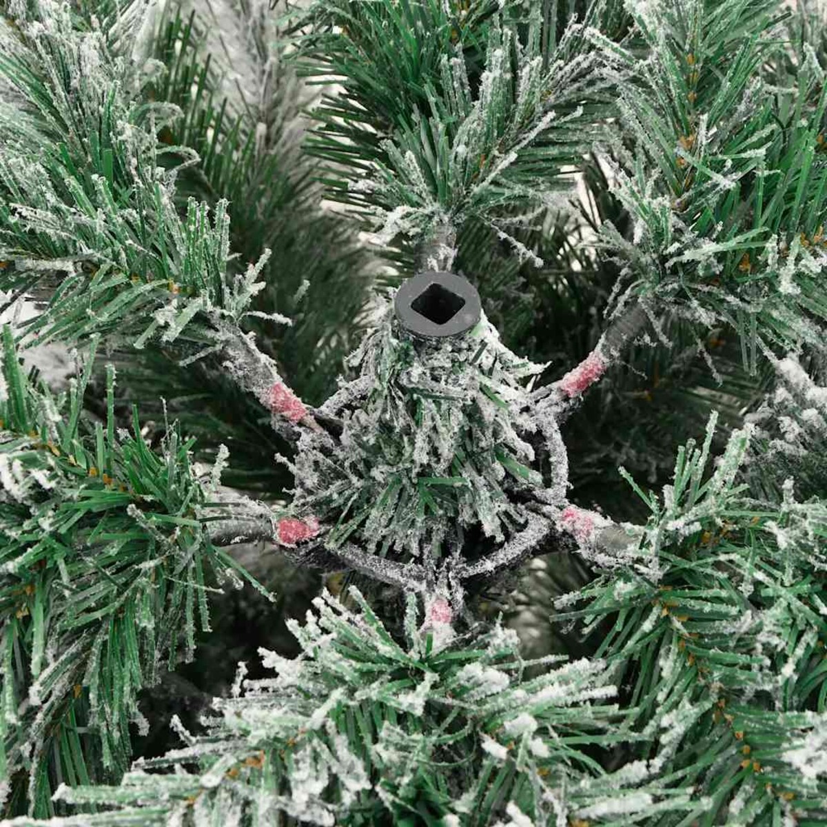 vidaXL Sztuczna choinka zawiasowa, ośnieżona, 150 cm
