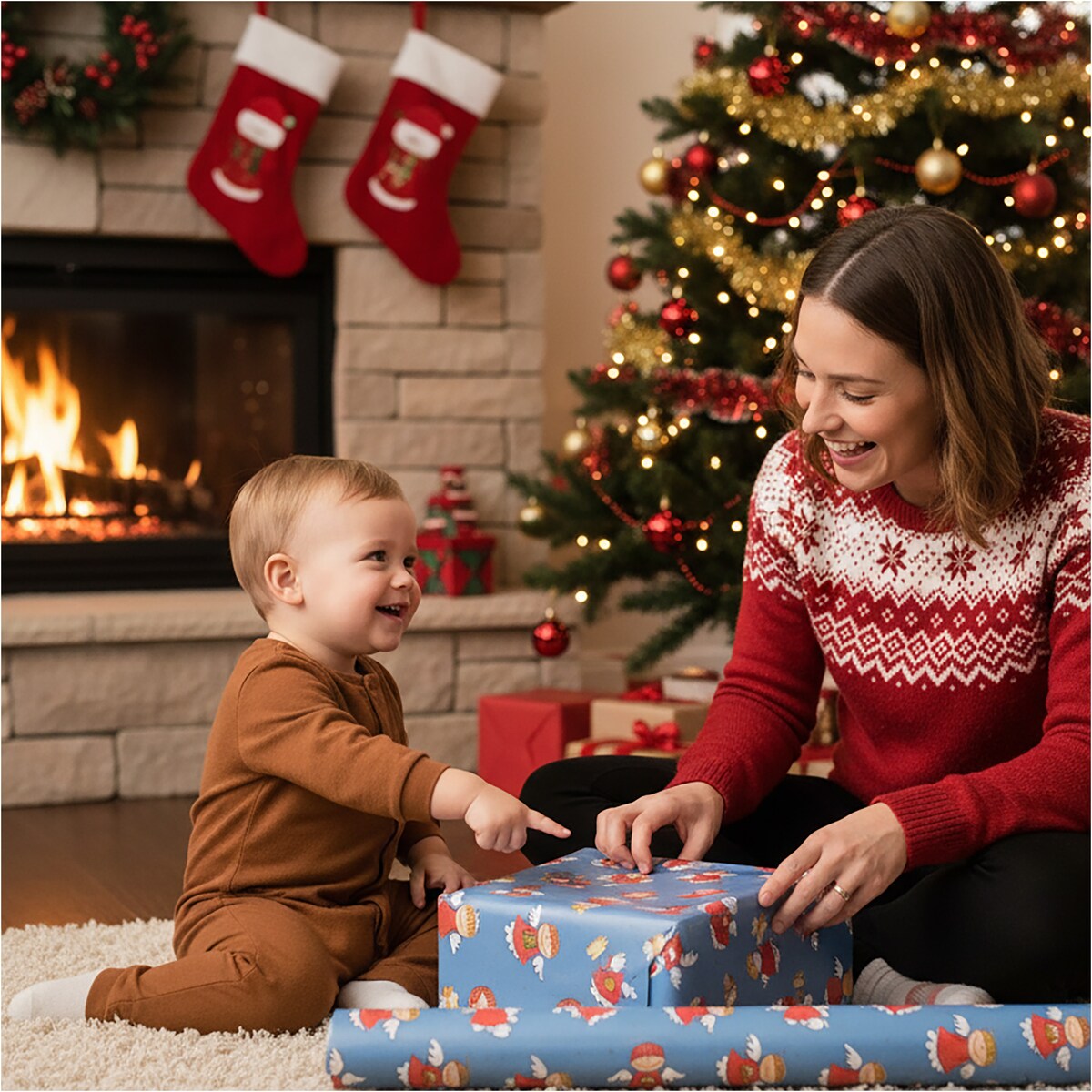 Papier Prezentowy Do Pakowania Prezentów 20 m MEGAROLKA Świąteczny Do Paczek Boże Narodzenie Ozdobny