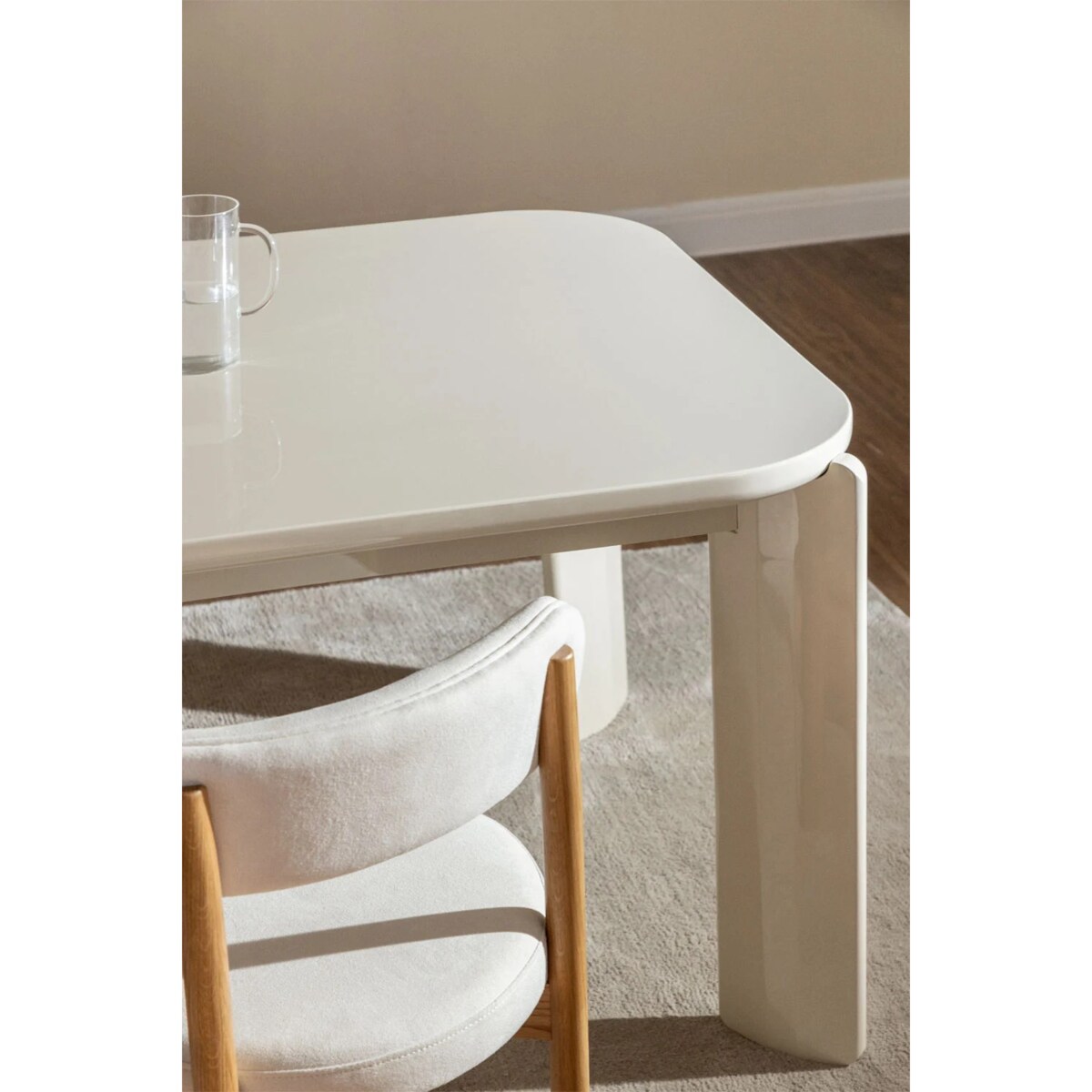 Prostokątny stół jadalniany 200x100 cm z MDF Genewa glossy kremowy