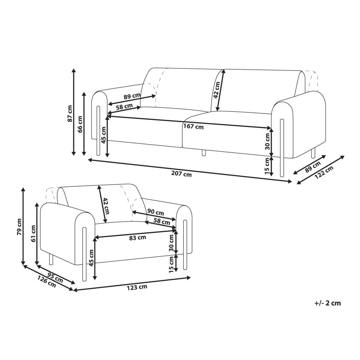 Komplet wypoczynkowy ASKIM Sztruks Złamana biel dla 4 osób