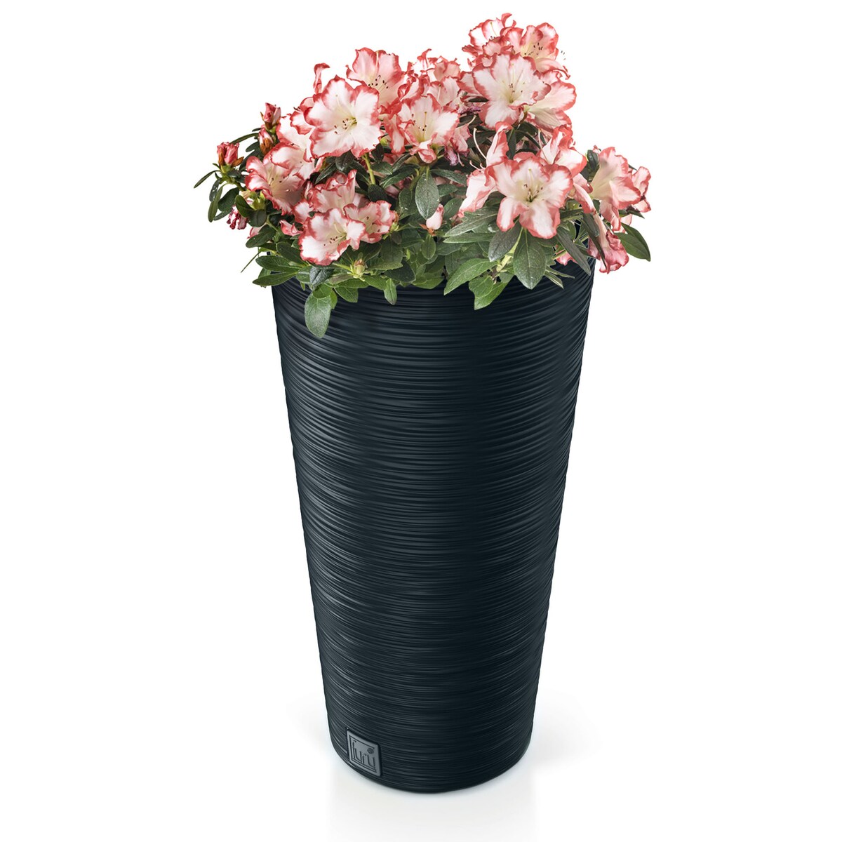 Doniczka Donica Ogrodowa 25 Cm Okrągła Na Taras Do Ogrodu Domu Antracytowa