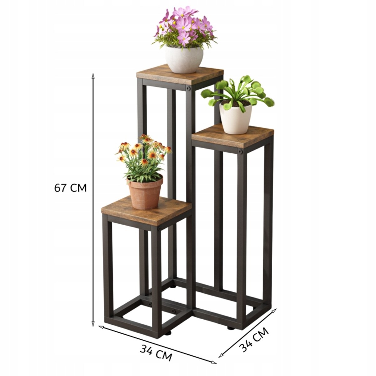 Kwietnik Stojak Na Rośliny Kwiaty Doniczki Rustykalny Regał Metalowy Loft