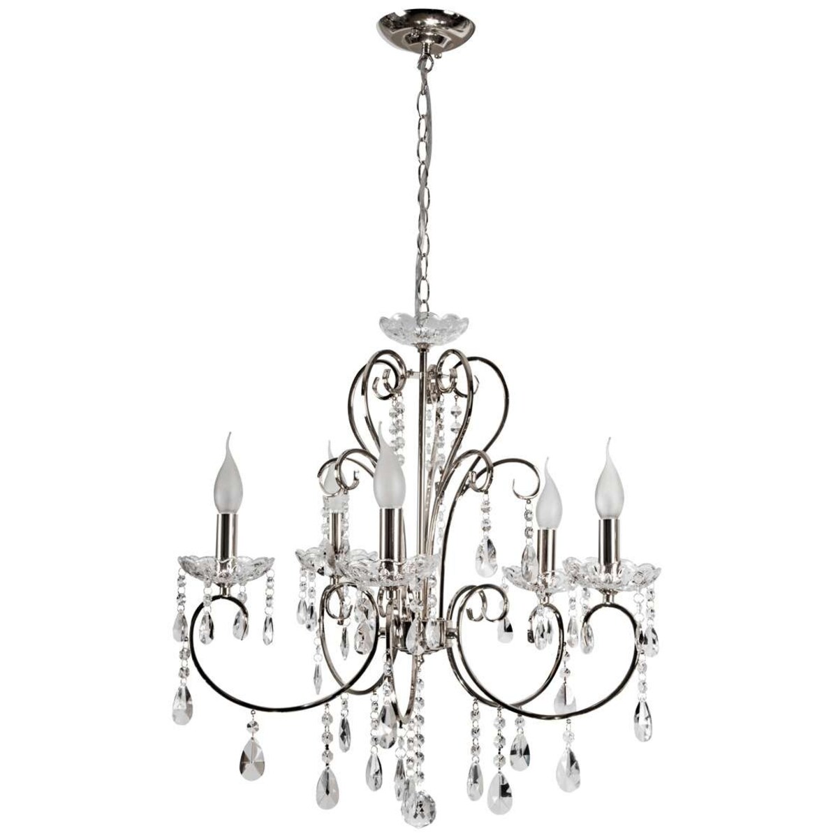 Pałacowa LAMPA wisząca AURORA 35-73730 Candellux świecznikowa OPRAWA glamour ZWIS z kryształkami czarny przezroczysty