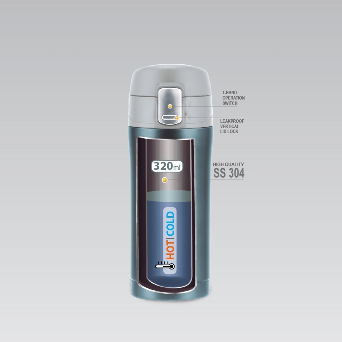 Kubek termiczny na kawę do kawy 320ml niebieski MAESTRO MR-1641-32-BLUE