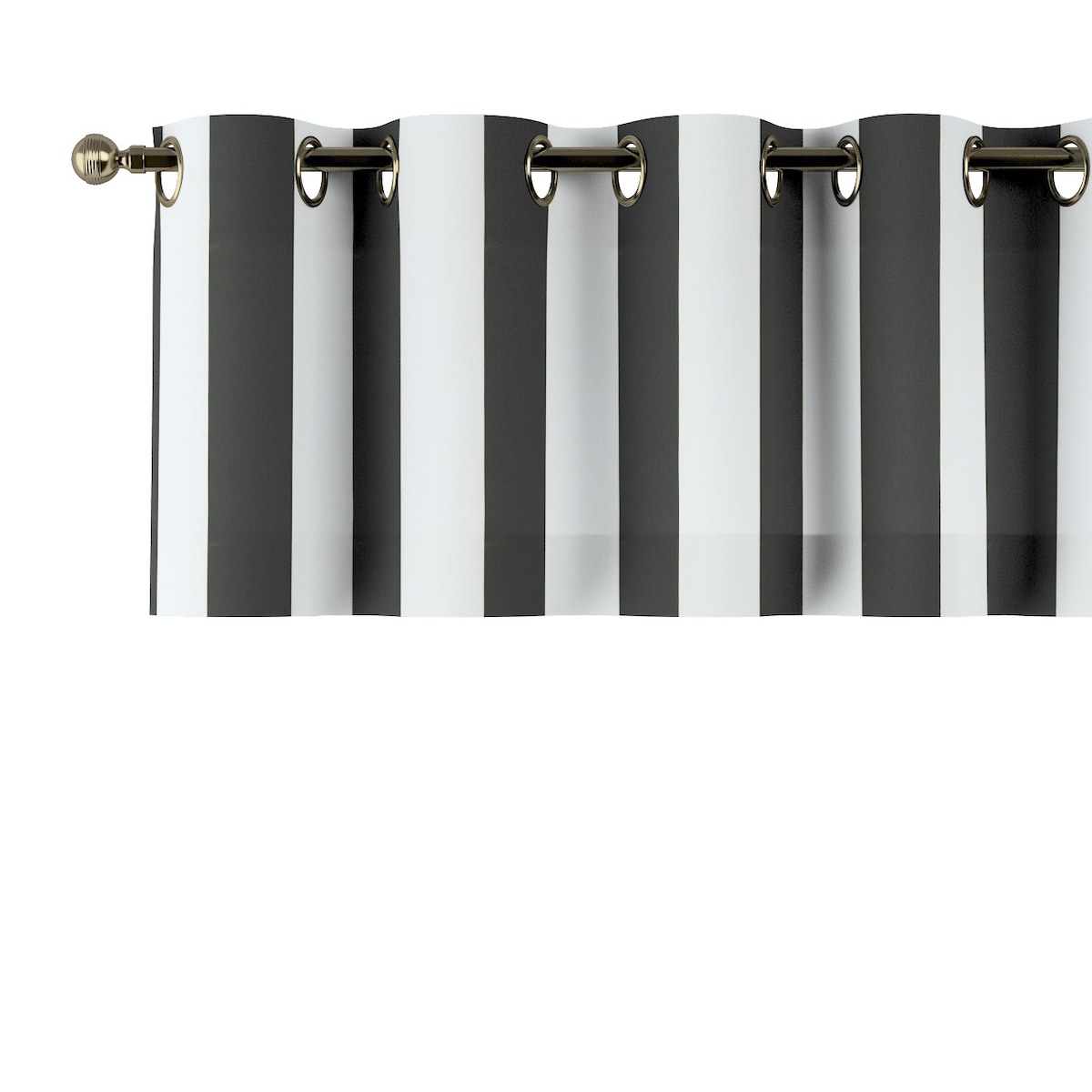 Lambrekin na kółkach 260x40 pasy czarno-białe