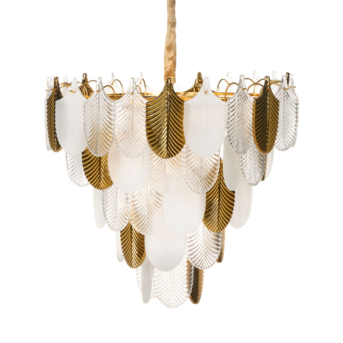 Żyrandol AGUIRRE Szkło Mosiężny