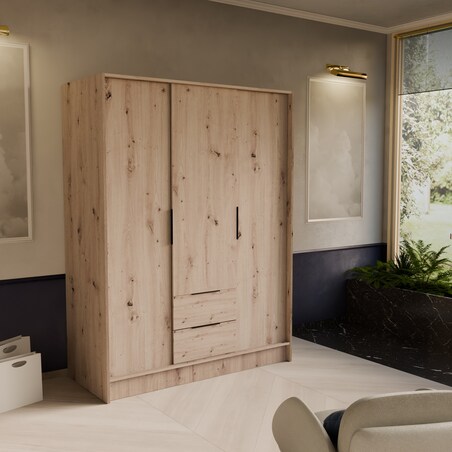 Szafa NIKOLA 150 z regulowanymi półkami do przedpokoju, biura -sonoma