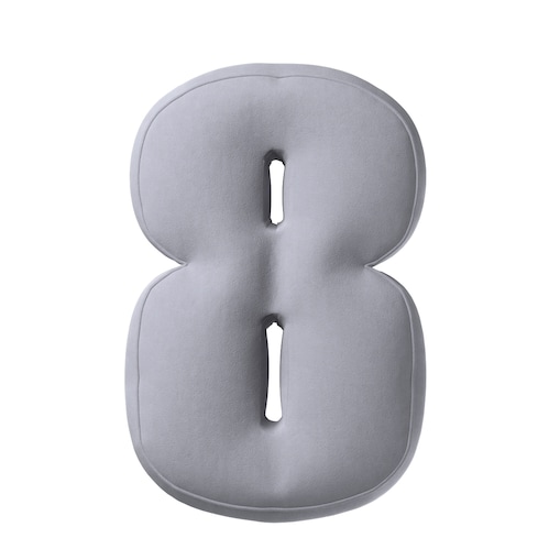 Poduszka Cyferka 8, srebrzysty szary, 25 x 40 cm, Posh Velvet