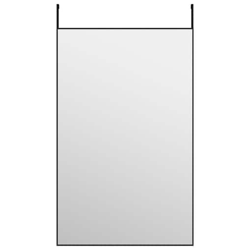 vidaXL Lustro na drzwi, czarne, 50x80 cm, szkło i aluminium