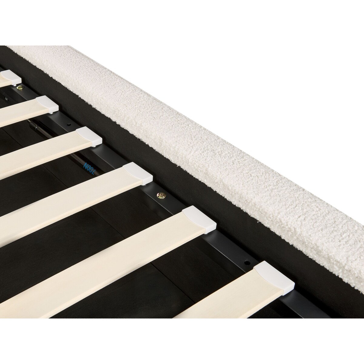 Łóżko z pojemnikiem Boucle MOISSAC 160 x 200 cm Złamana biel