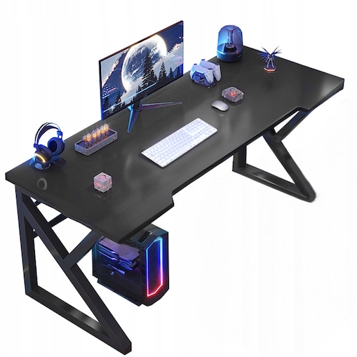 Biurko Gaminowe Stół Gamingowy Dla Gracza Nowoczesne Komputerowe Czarne
