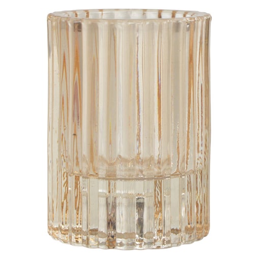 Prążkowany świecznik z barwionego szkła, Ø 5,5 cm