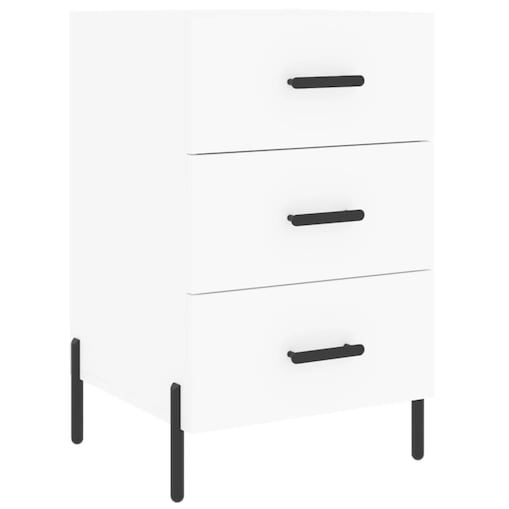 vidaXL Szafka nocna, biała, 40x40x66 cm, materiał drewnopochodny