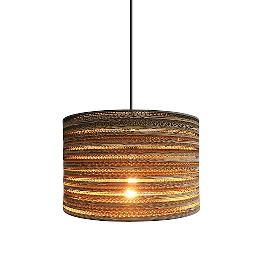 Cylindryczna lampa wisząca z tektury - TAMBURO 35