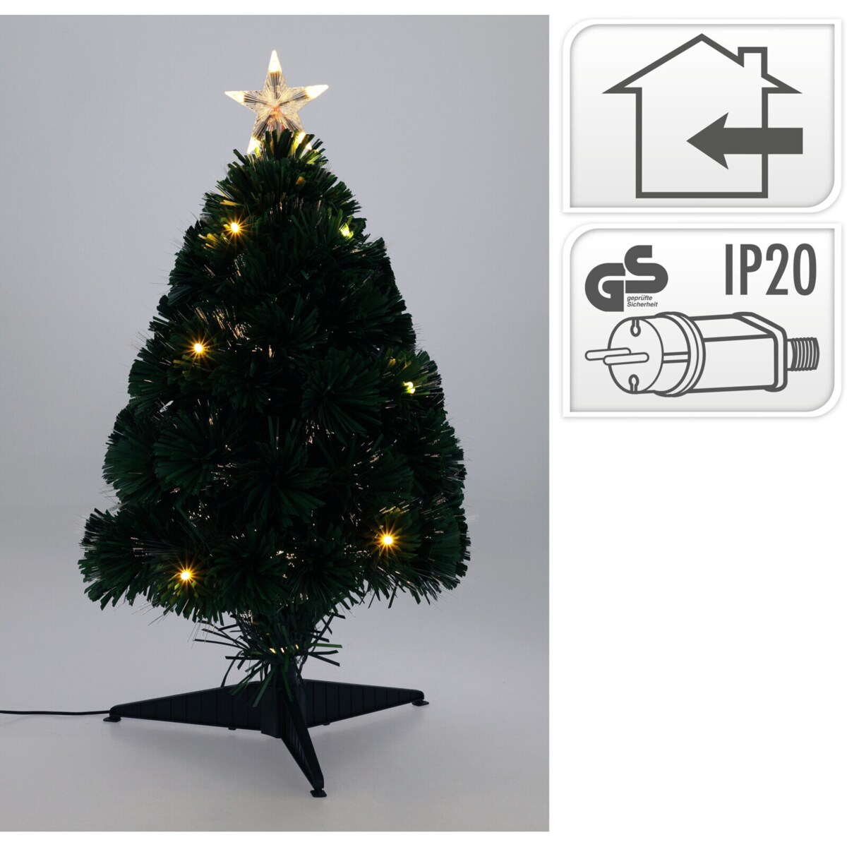 Choinka dekoracyjna z włókien światłowodowych, 60 cm