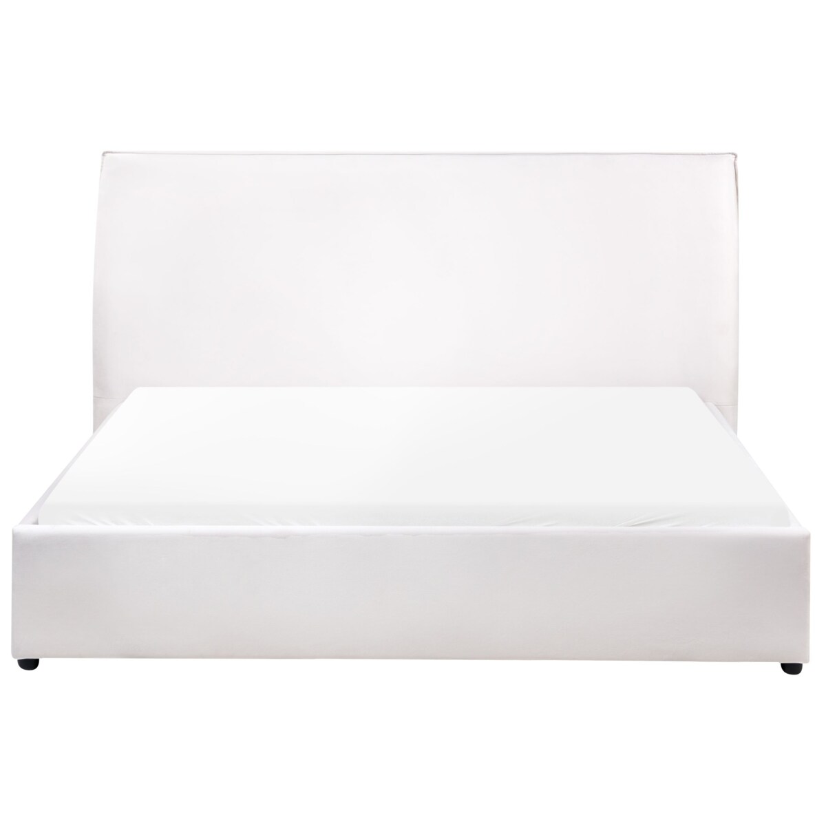 Łóżko Welur LAVAUR 160 x 200 cm Złamana biel