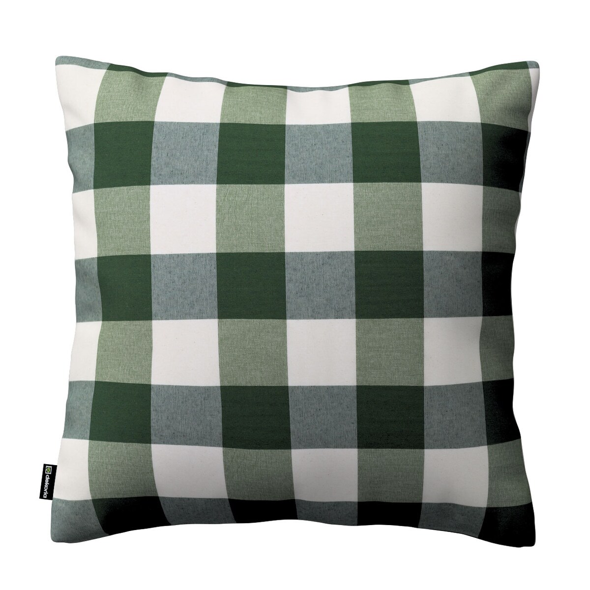 Poszewka Kinga na poduszkę 60x60 zielono-biała krata (5,5x5,5cm)