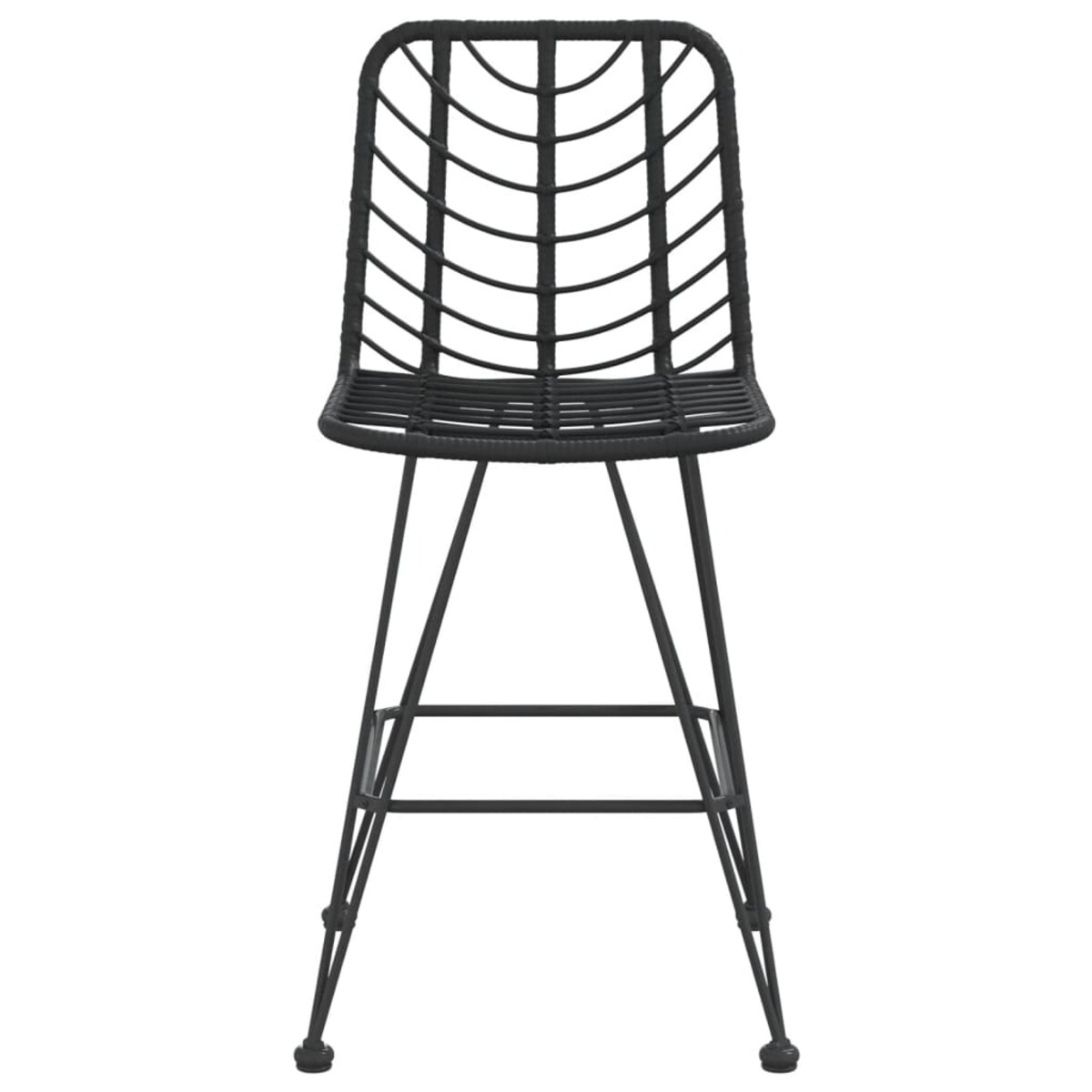 vidaXL Stołki barowe, 2 szt., czarne 45x56x103,5 cm, PE, rattan i stal