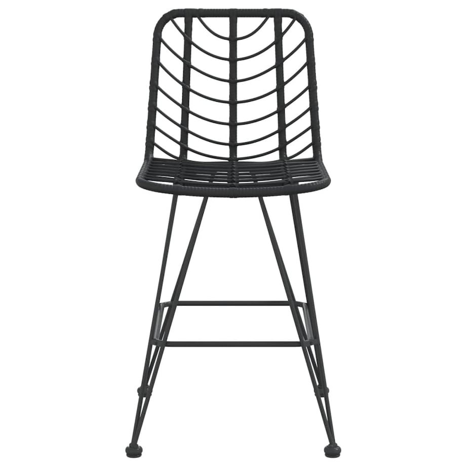vidaXL Stołki barowe, 2 szt., czarne 45x56x103,5 cm, PE, rattan i stal