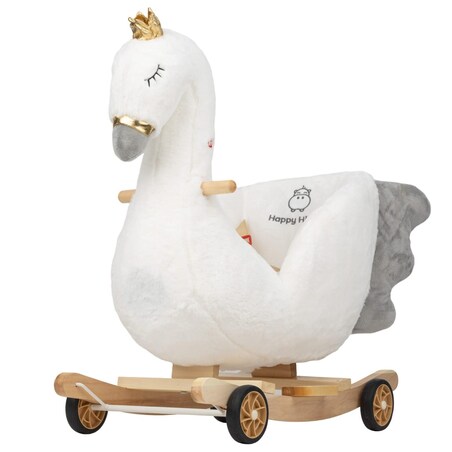 Bujak Łabędź |2w1! Bujak i jeździk | Zabawka dla dzieci | Prezent | Chodzik | Bujak | 12 m + | Interaktywna zabawka | Pierwsze urodziny | Roczek | Łabędź | Happy Hippo