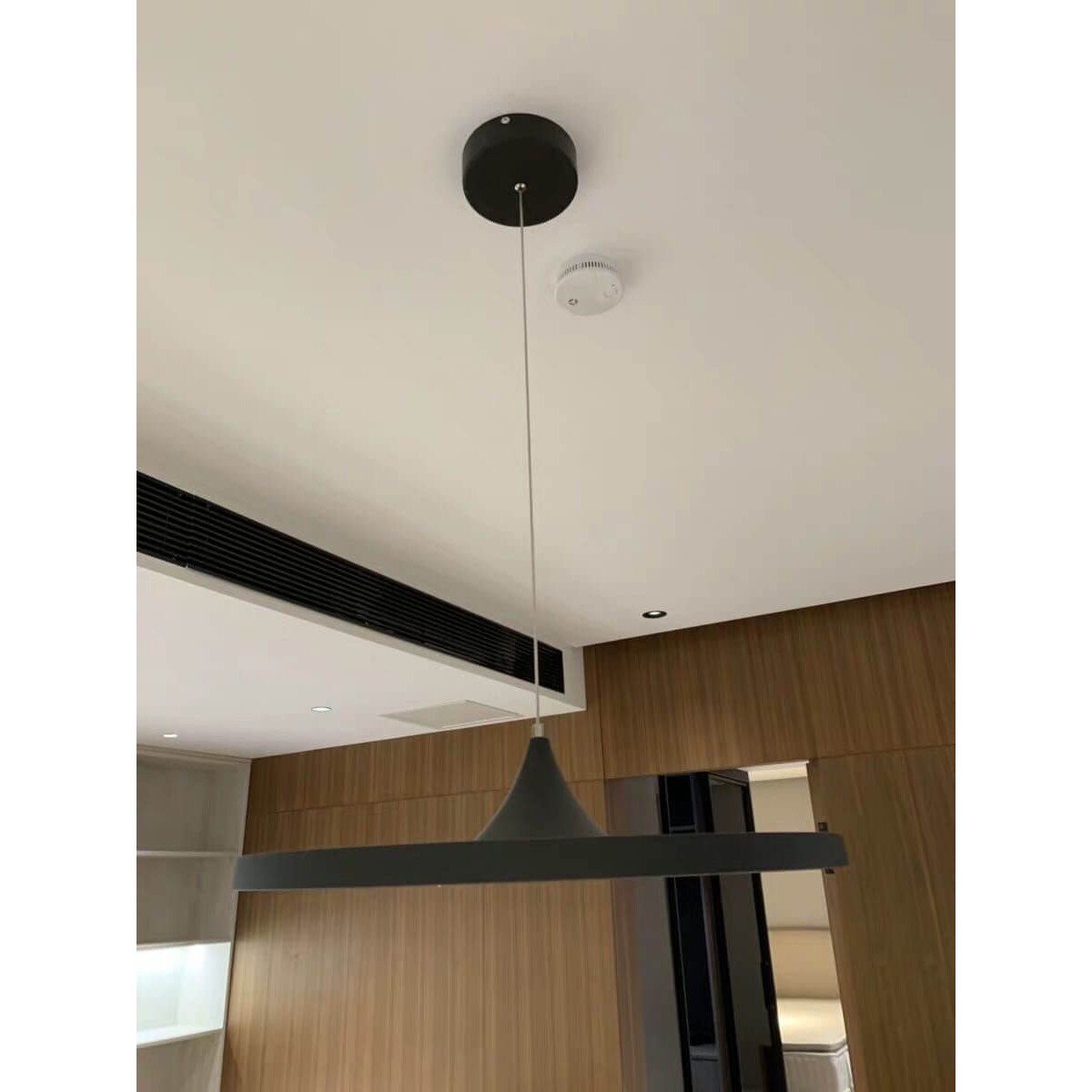 LAMPA wisząca DISC CHUA-16W-NW Abigali okrągła OPRAWA dysk LED 16W 4000K zwis czarny
