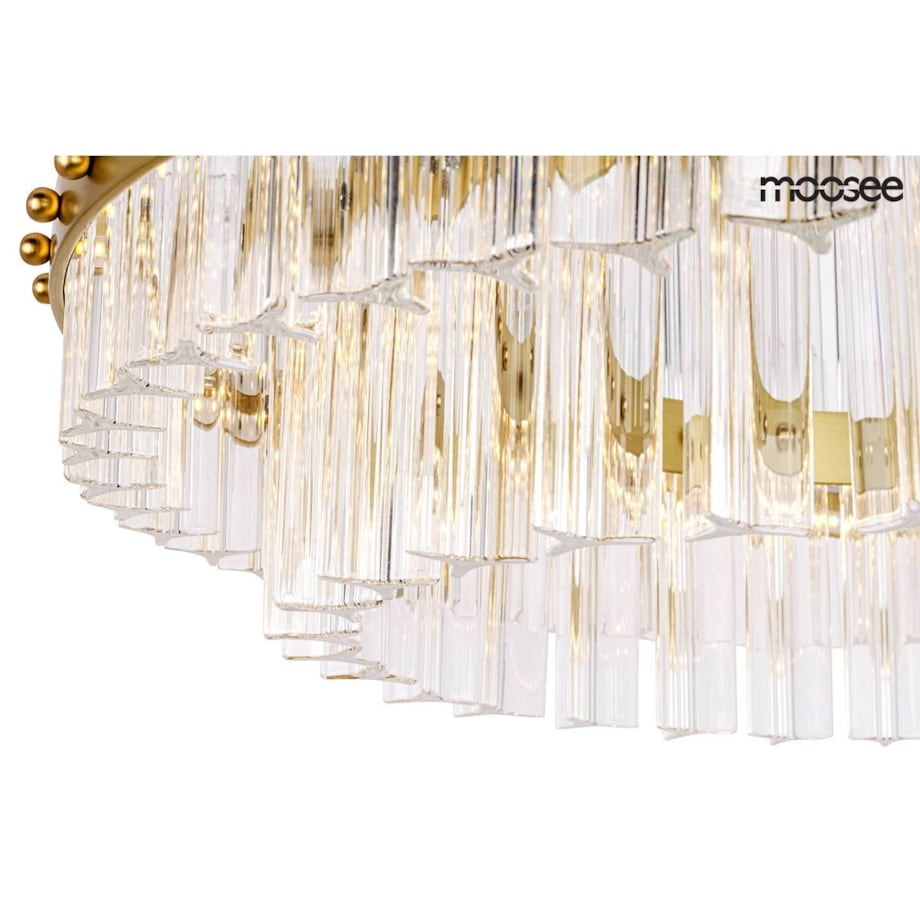 Żyrandol kryształowy Saturnus MSE010100166 nad stół złoty