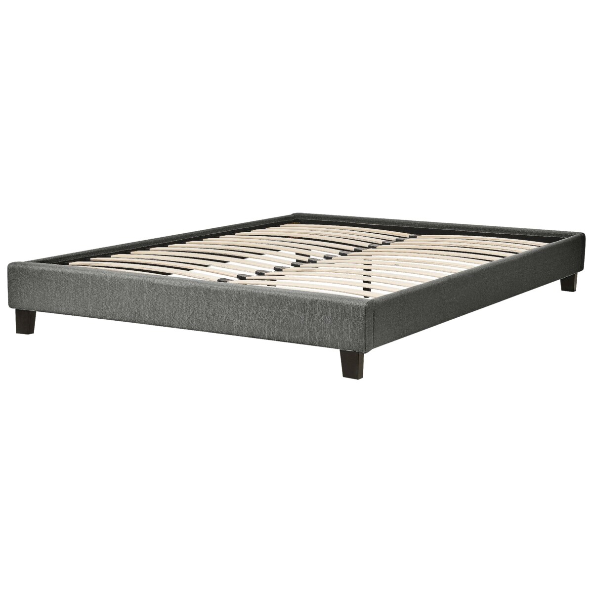 Łóżko tapicerowane bez zagłówka 160 x 200 cm szare ROANNE