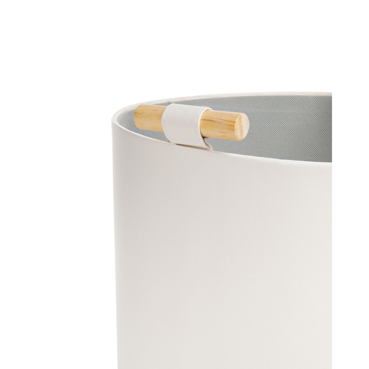 Zestaw 3 koszy z ekoskóry złamana biel ARAM