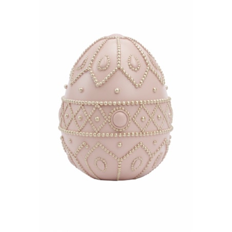 Dekoracja - jajko ceramiczne 20,5x16,5x16,5 cm UOVO różowe