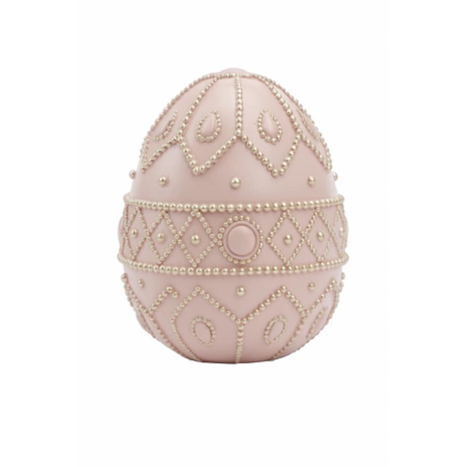 Dekoracja - jajko ceramiczne 20,5x16,5x16,5 cm UOVO różowe