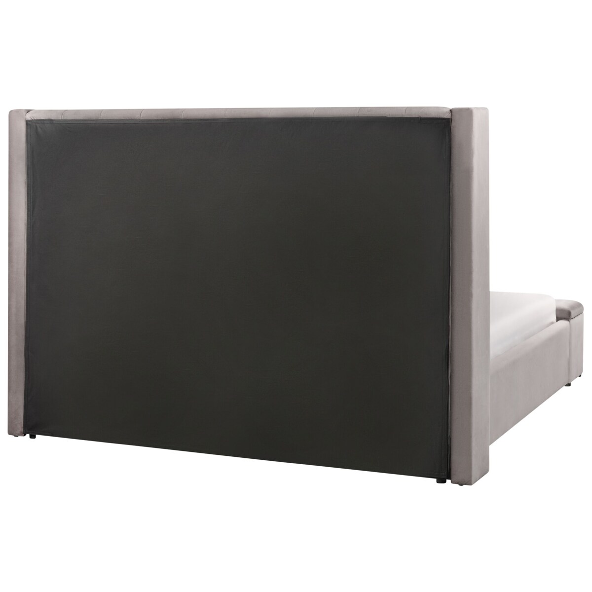 Łóżko welurowe z ławką 160 x 200 cm szare NOYERS