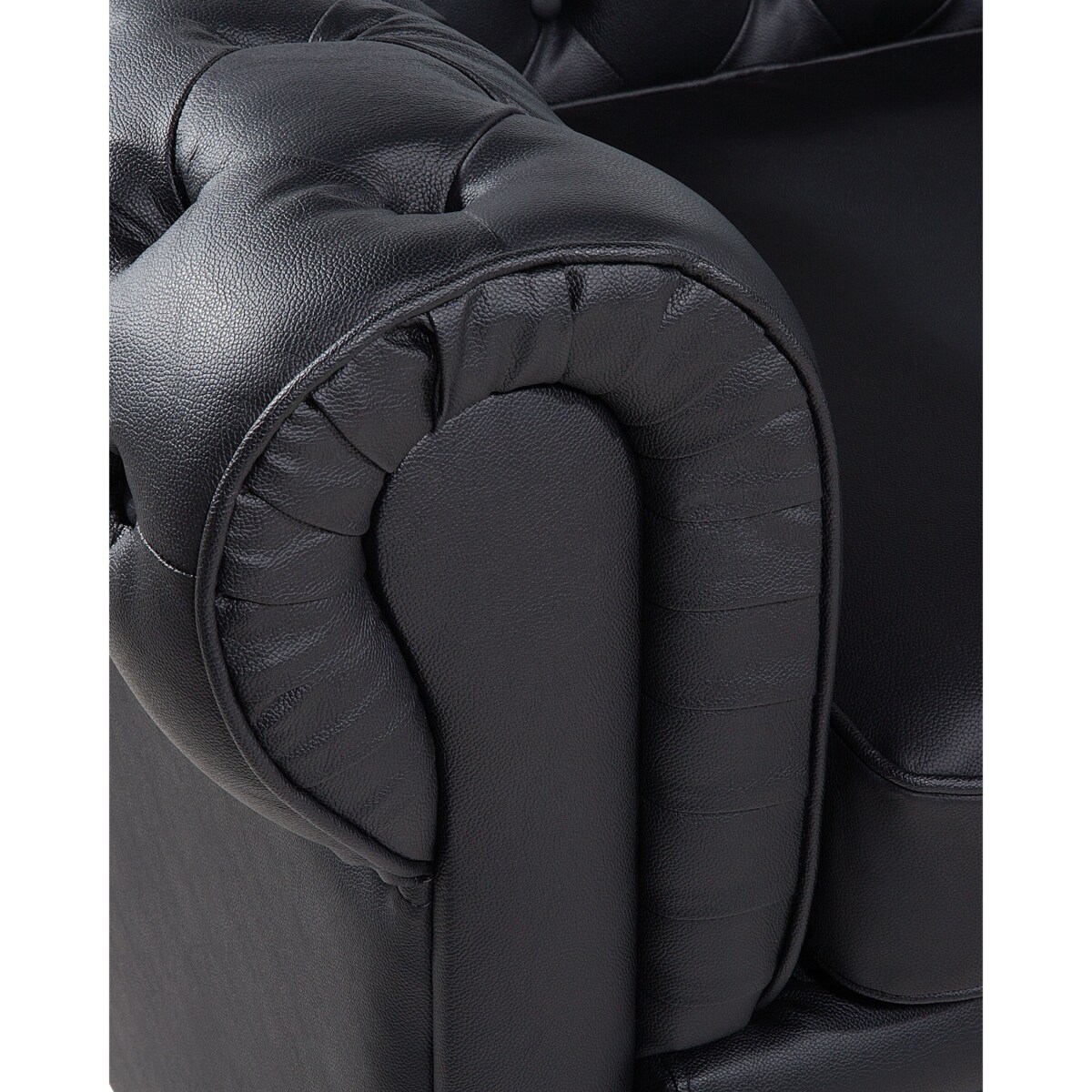 Fotel skórzany czarny CHESTERFIELD