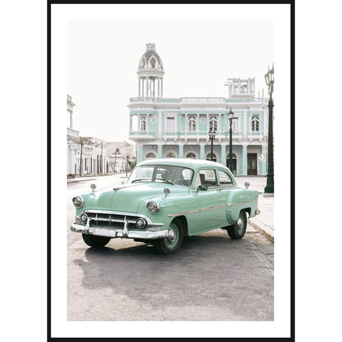 Poster Story, Plakat, Obraz - Miętowy Samochód Retro na Kubie, wymiary 21 x 30 cm