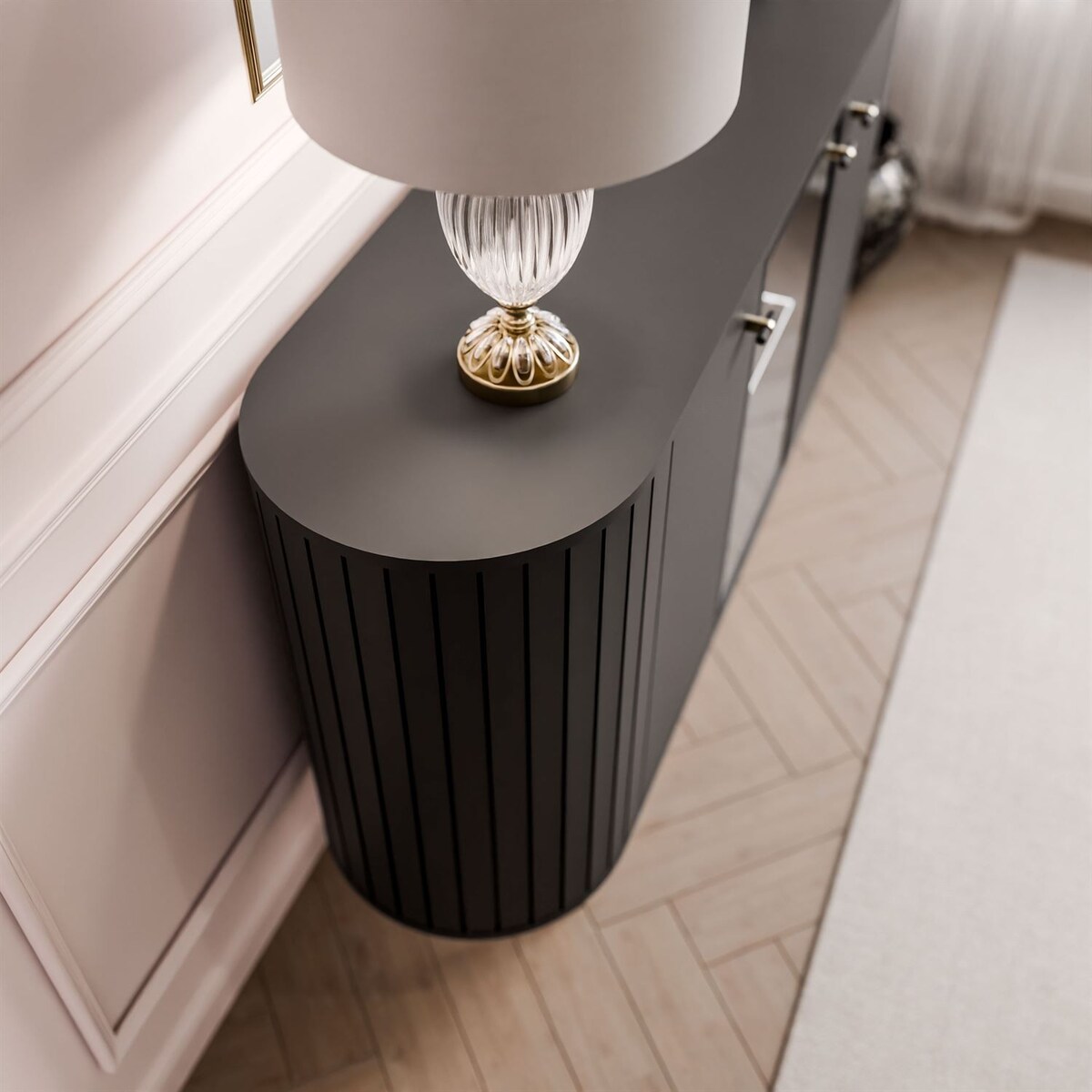 Komoda ELODIE 3D z oświetleniem LED czarna