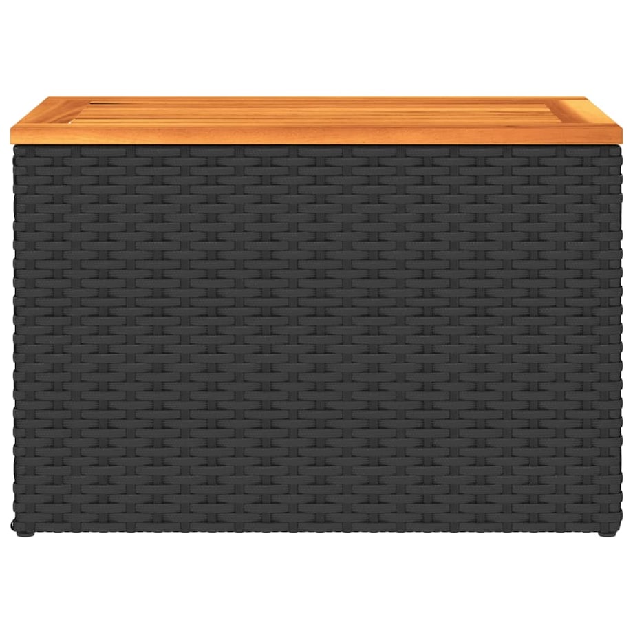 vidaXL Stoliki ogrodowe, 2 szt, czarne, 55x34x37cm, rattan PE i drewno