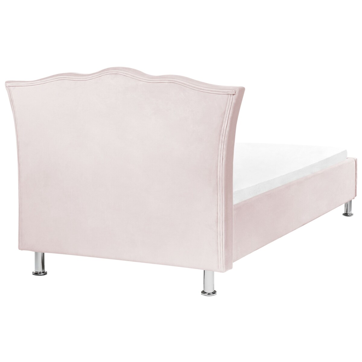 Łóżko welurowe 90 x 200 cm różowe METZ