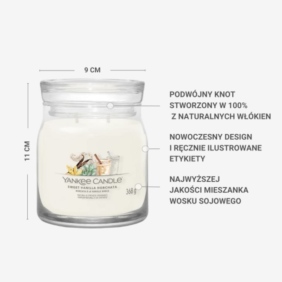YC SIG.– Świeca średnia SWEET VANILLA HORCHATA