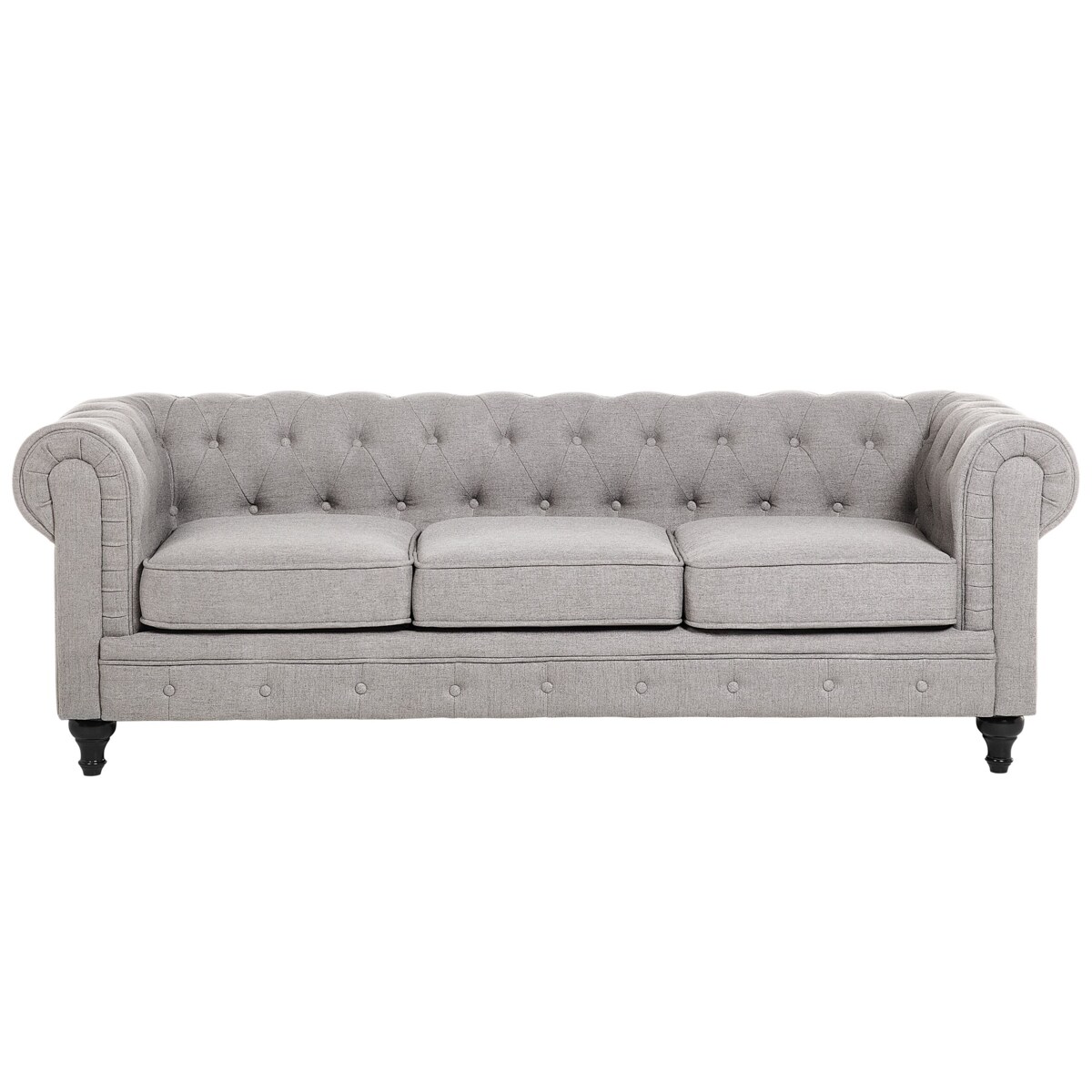 Sofa 3-osobowa jasnoszara CHESTERFIELD